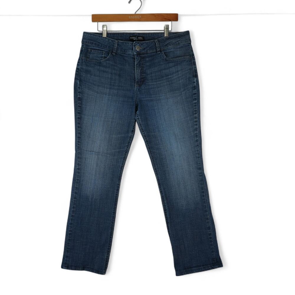 Riders by Lee Jeans Womens 14L 35x28 Mid Rise Straight Leg Distressed Stretch